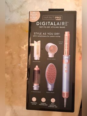 InfinitiPRO DigitalAIRE Wet-to-Dry Styling Wand with Multiple Attachments